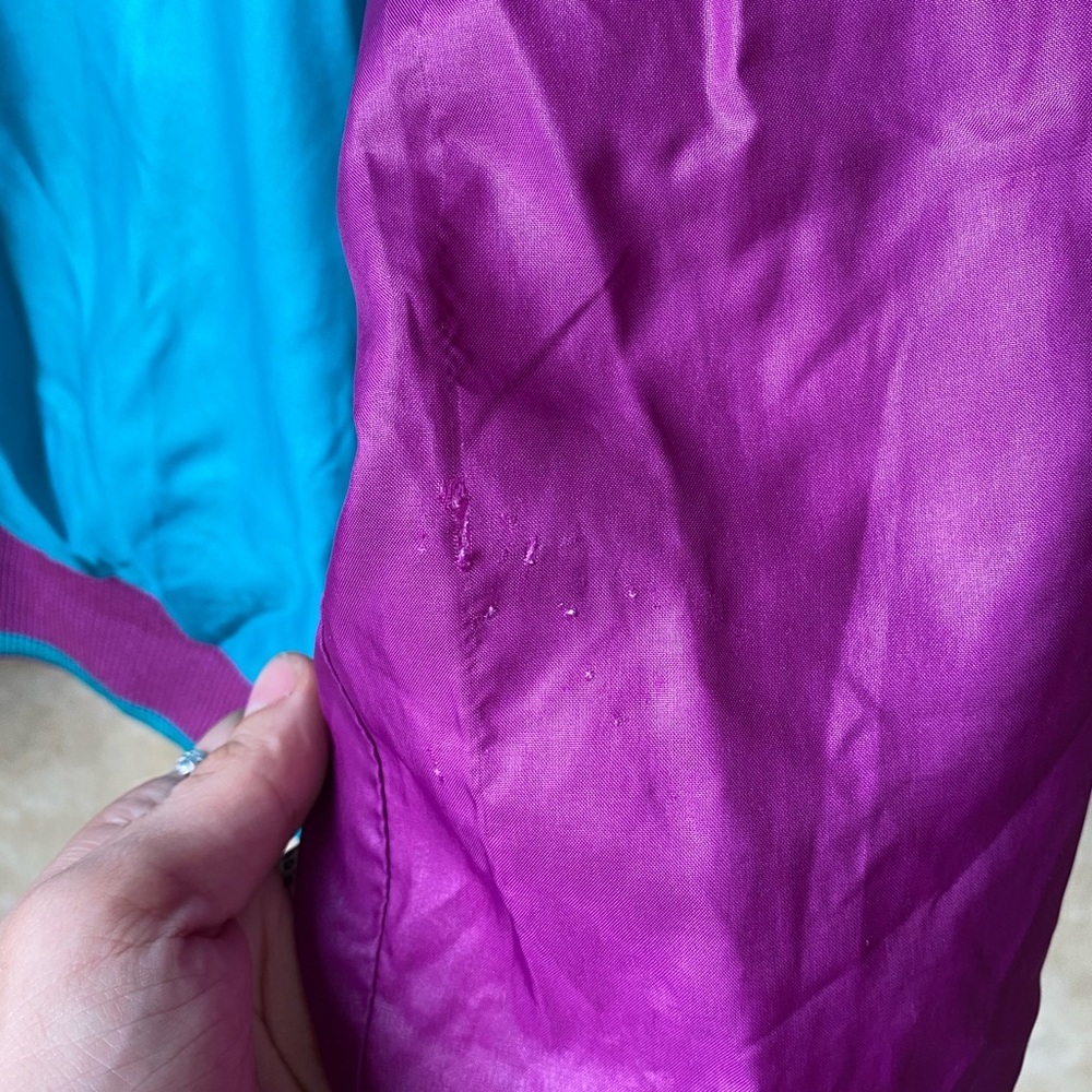 Vintage 80s 90s Puma Purple and Teal Pull Over Windbreaker Jacket Unisex Large - Picture 4 of 11